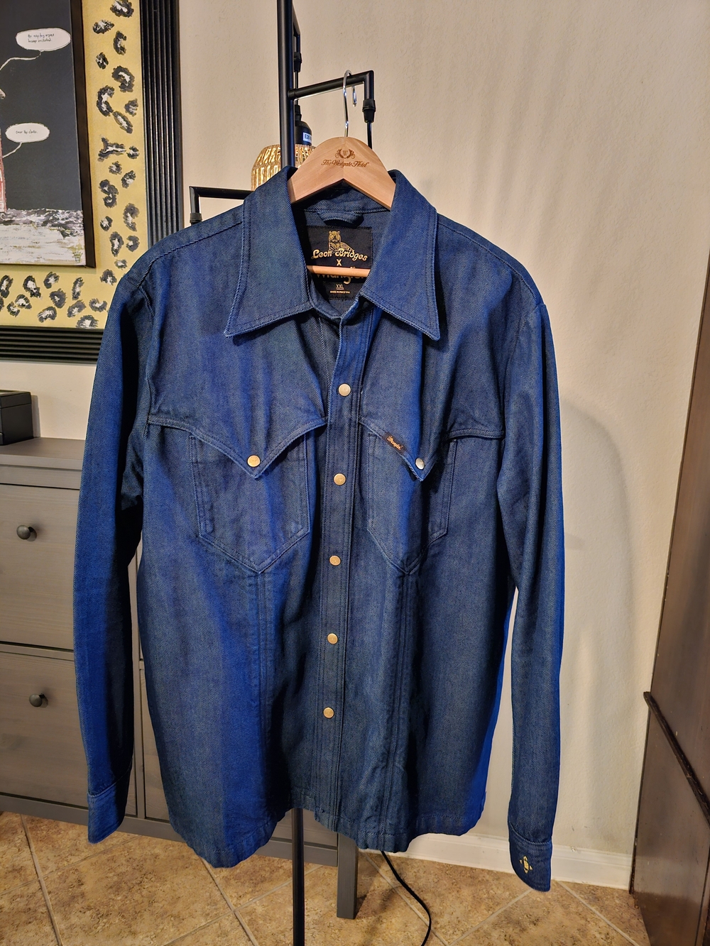 Wrangler X Limited Edition Leon Bridges Indigo Denim Western Snap-Front Shirt